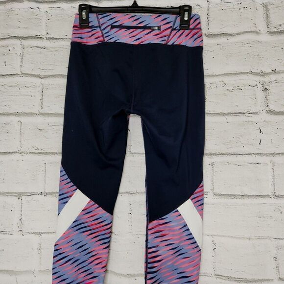 Athleta Electra Sonar 7/8 Length Pink Blue Stretch Leggings Women's Size S - Picture 6 of 11